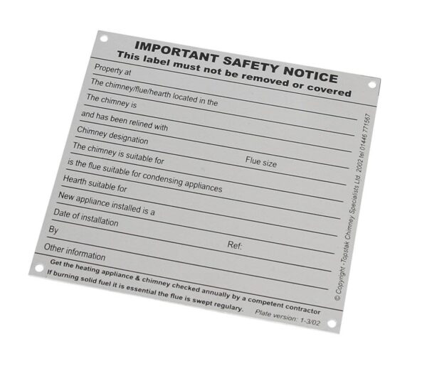 Pack of 10 Chimney Notice Plates (1) £20.00