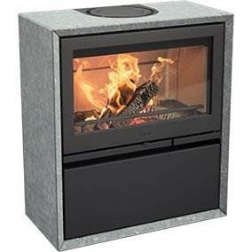 Contura 320T in Black 4 Contura 320A in Black, Cast Iron Door