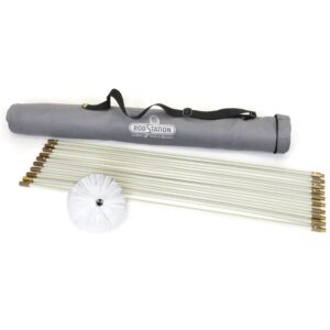 Chimney sweeping kit with chimney rods and brush