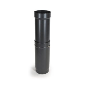 Adjustable Pipe - Vitreous Enamel Flue Pipe - Matt Black