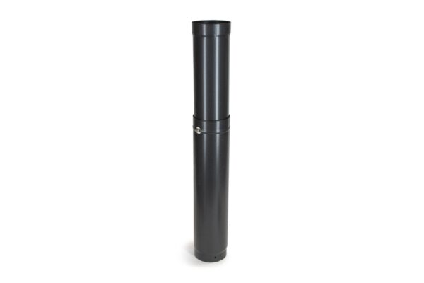 Adjustable Pipe 600-1020mm - Vitreous Enamel Flue Pipe - Matt Black