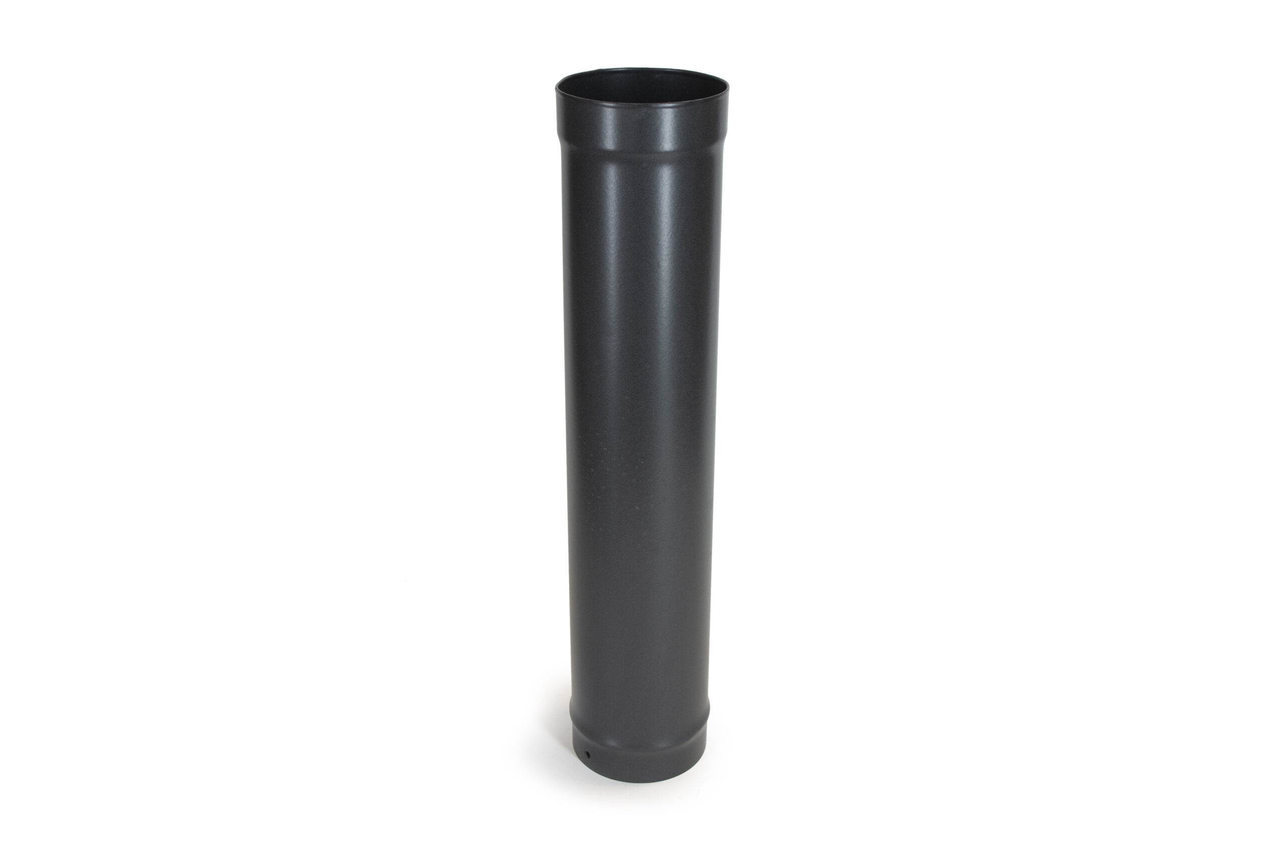 600mm (2ft) Pipe - Vitreous Enamel Flue Pipe - Matt Black