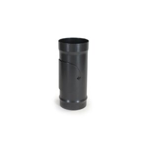 300mm (1ft) Pipe with Access Door - Vitreous Enamel Flue Pipe - Matt Black