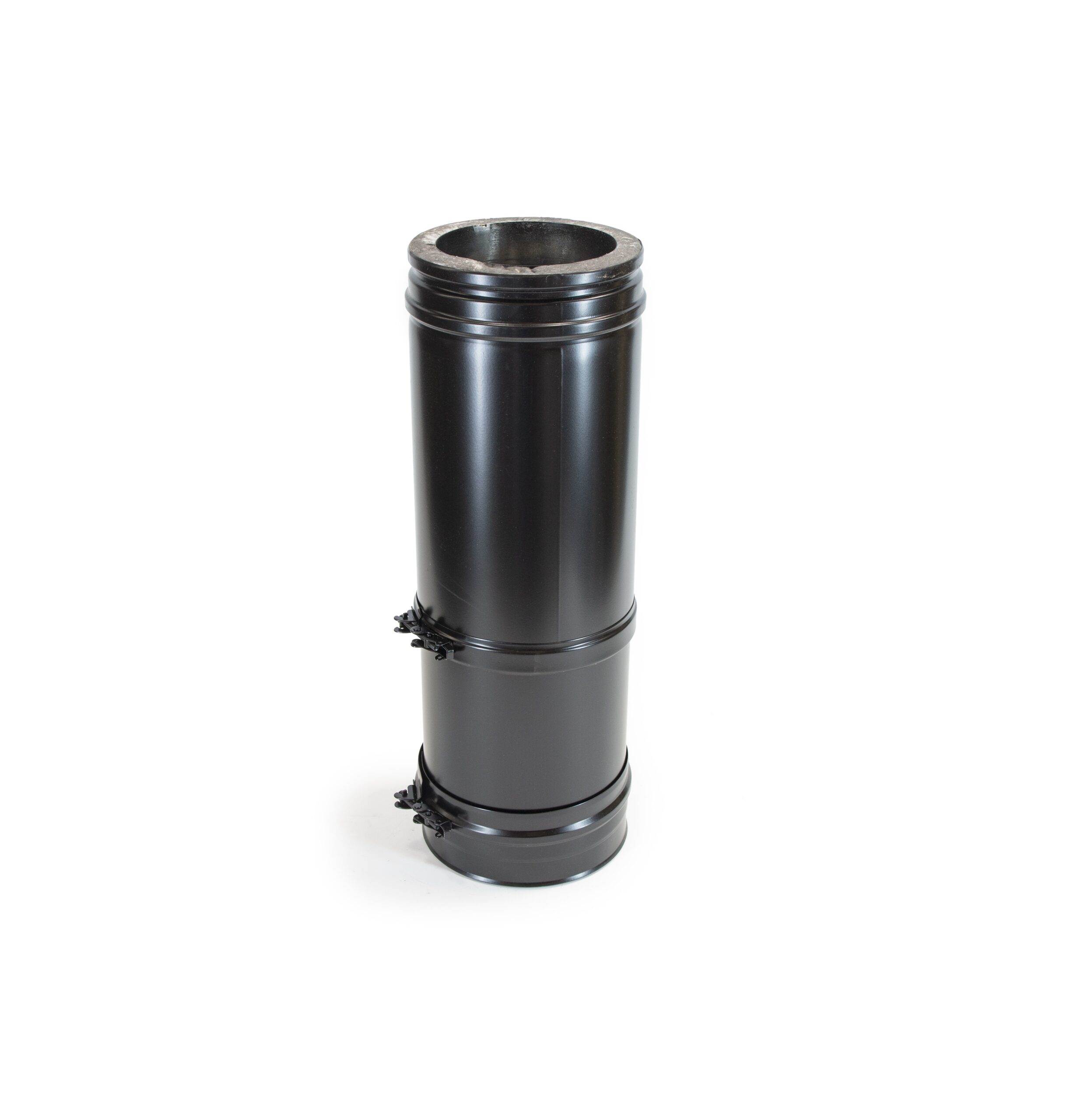 Adjustable Length 375-585mm - Schiedel ICS Twin Wall Flue - Black Powder Coated 1 Adjustable Length 375-585mm - Schiedel ICS Twin Wall Flue - Black Powder Coated