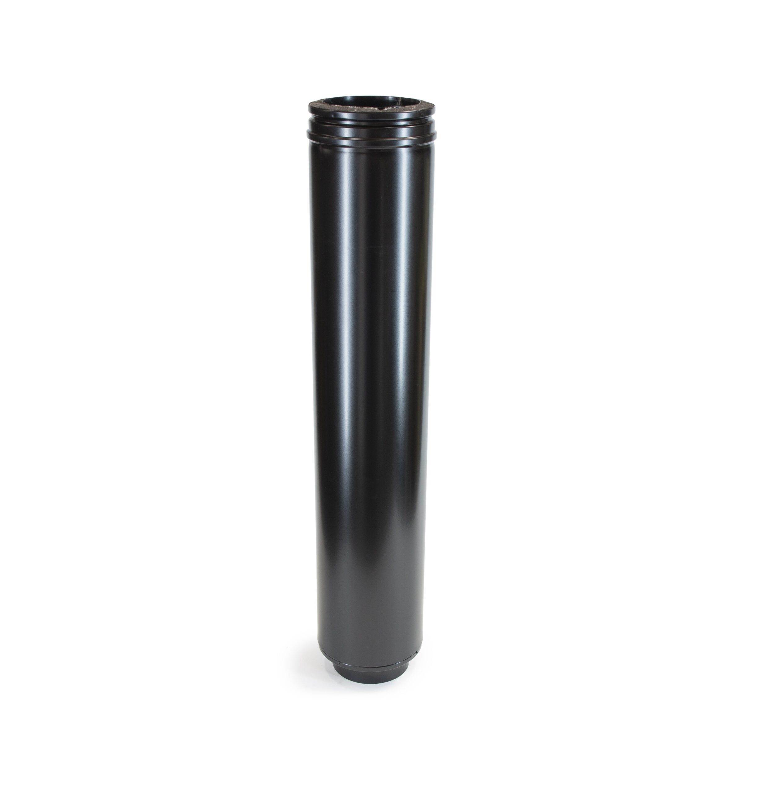 Starter Flue Pipe - Schiedel ICS Twin Wall Flue - Black Powder Coated 1 Starter Flue Pipe - Schiedel ICS Twin Wall Flue - Black Powder Coated