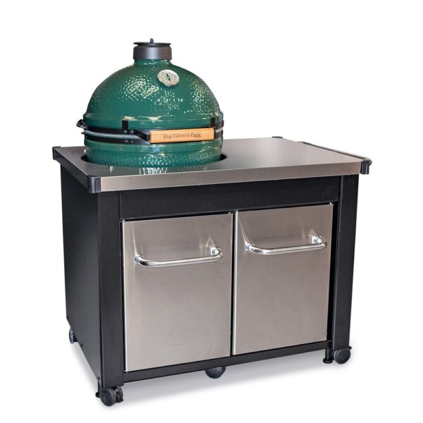 Large Big Green Egg With Stainless Steel Table