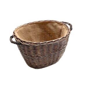 Antique Wash Oval Log Basket - Medium