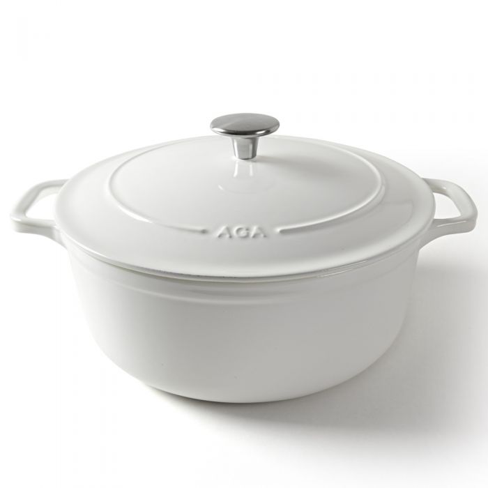 AGA Cast Iron 26cm Casserole - White 1 AGA Cast Iron 26cm Casserole - White