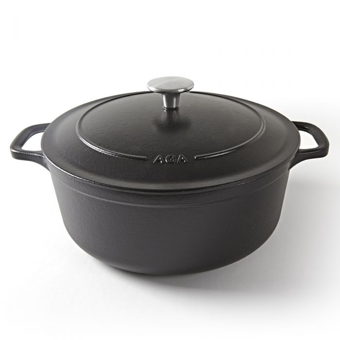 AGA Cast Iron 26cm Casserole - Matt Black 1 AGA Cast Iron 26cm Casserole - Matt Black