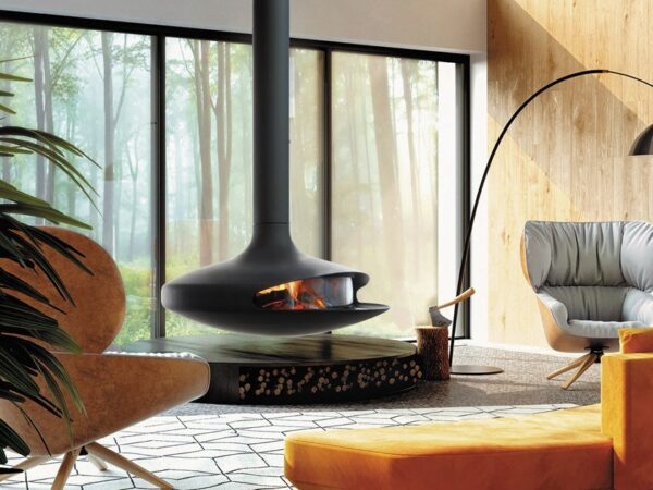 Focus Gyrofocus Glazed Suspended Rotating Fireplace