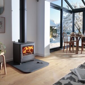 Woodwarm Fireview ECO 7kw, Traditional Door