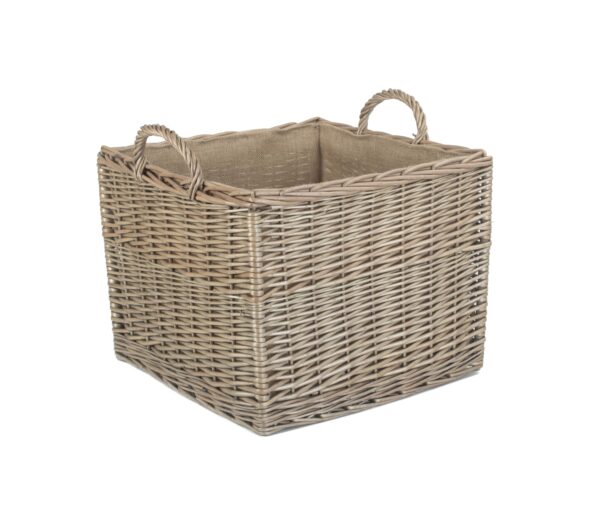 Large Square Lined Wicker Log Basket (1) £45.83
