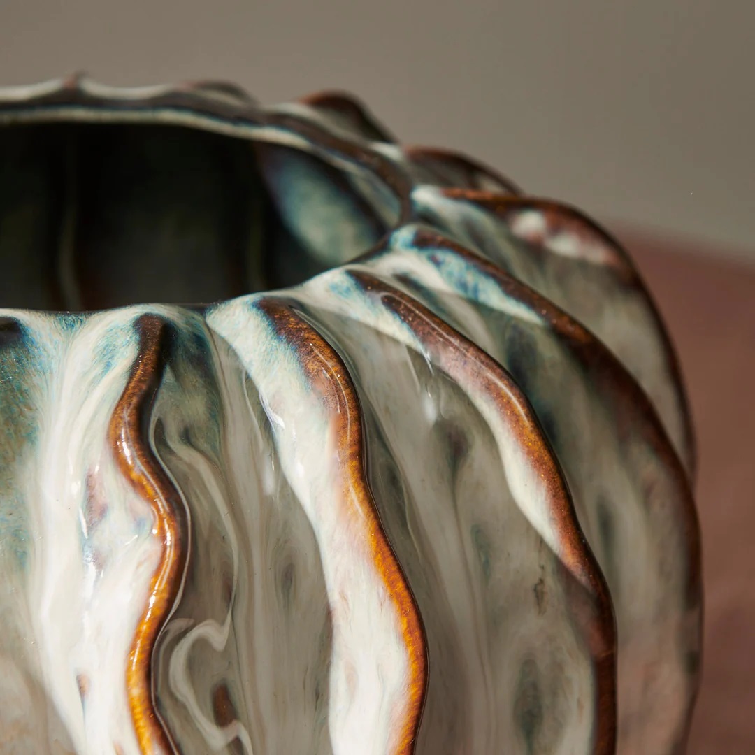 Neptune Lavington Round Vase - Blue 3 Neptune Lavington Vase