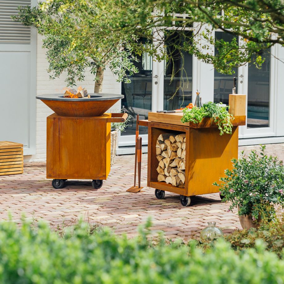 OFYR Mise en Place Table Corten 65 Pro Teak Wood 3 OFYR Mise en Place Table Corten 65 Pro Teak Wood