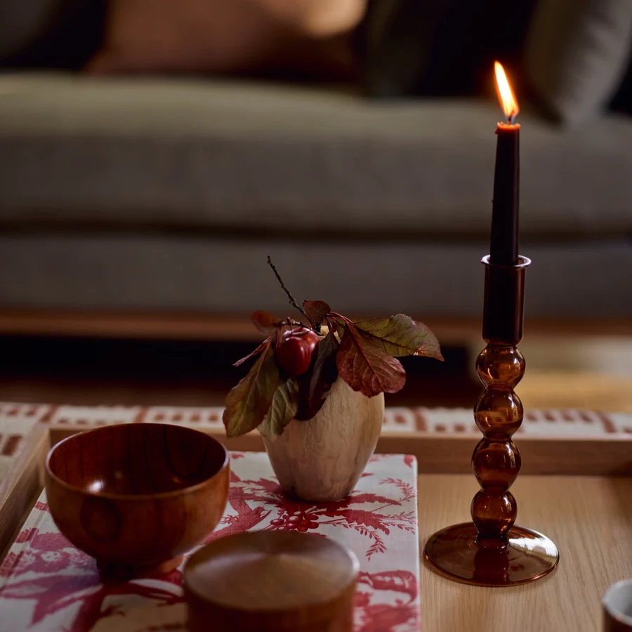 Neptune Floella Short Candle Holder - Amber 3 Floella Amber Short Candle Holder