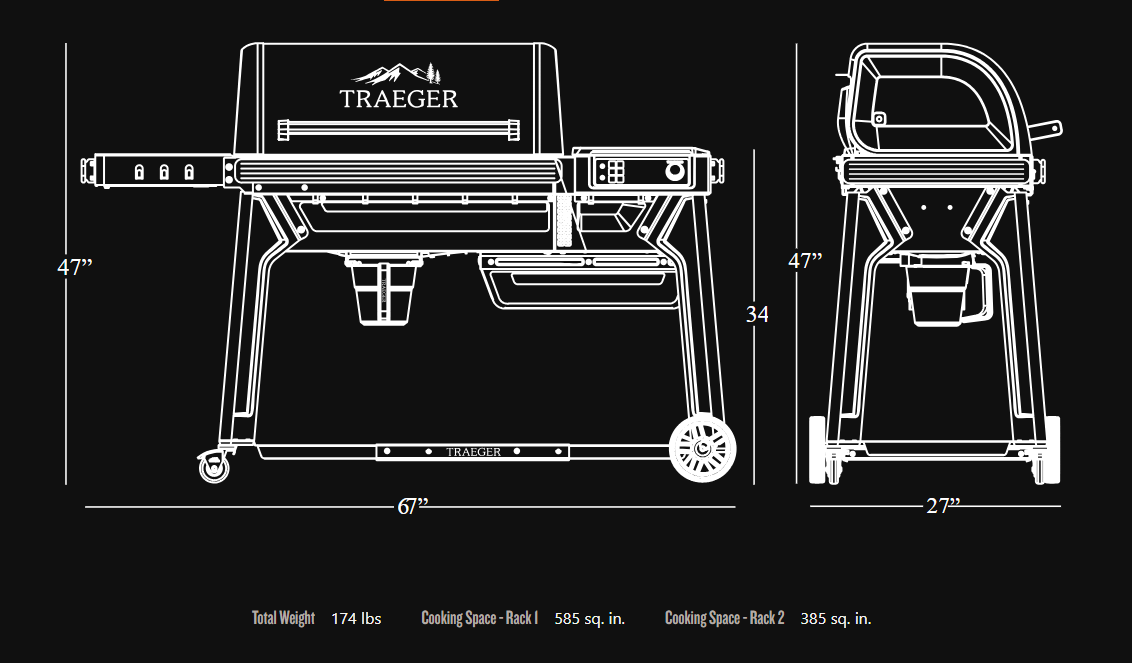 Traeger Woodridge Pro - Raise the bar with more room and more flavour thanks to added storage and prep space, Super Smoke Mode, and WiFIRE® connectivity